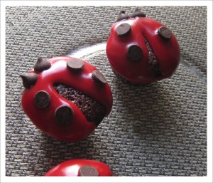 Ladybug Chocolate Cherry Cupcakes