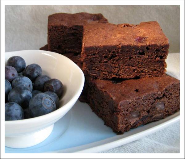 Double Chocolate Blueberry Brownies