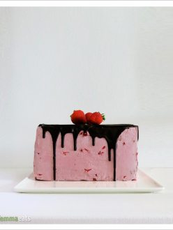 Vanilla Cake with Perfectly Pink Strawberry Swiss Meringue Frosting | EmmaEats