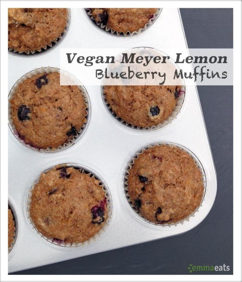 Vegan MeyerLemon Blueberry Muffins | EmmaEats